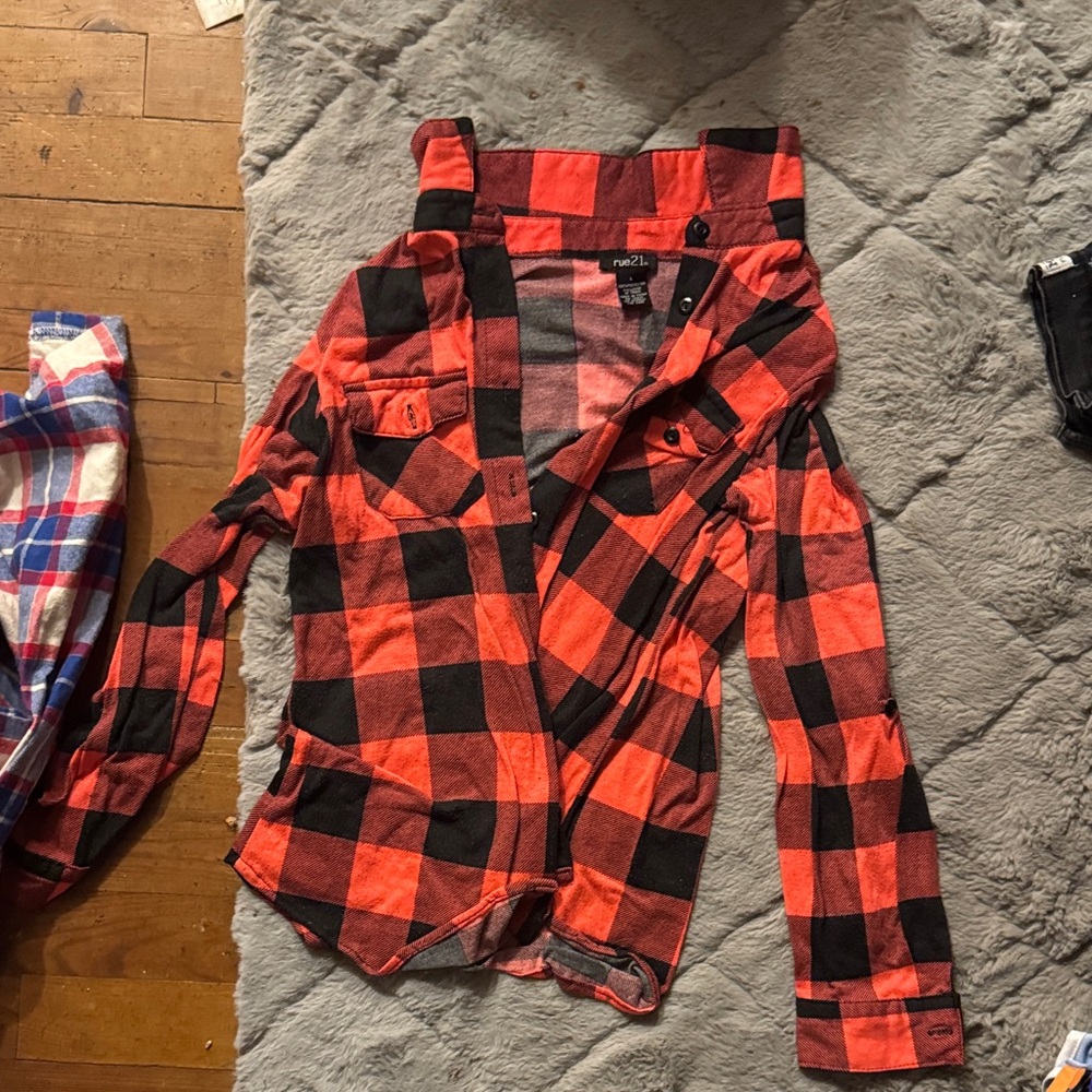 Rue21 Red and Black Checkered Shirt